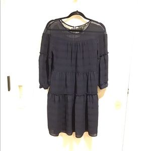 Navy blue striped dress